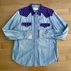 Denim & Supply Ralph Lauren Casual Blue and Purple Shirt